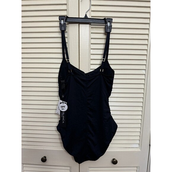 Island Goddess Rouched Body Lingerie Mio One Piece Swimsuit LB0IG24-Black Size 8 - Picture 3 of 5
